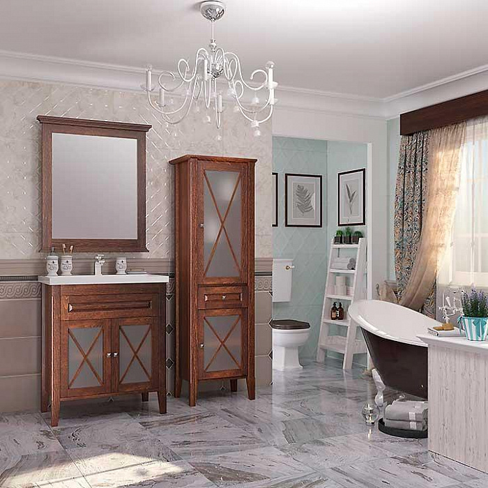 Мебель для ванной Opadiris Палермо 90, светлый орех