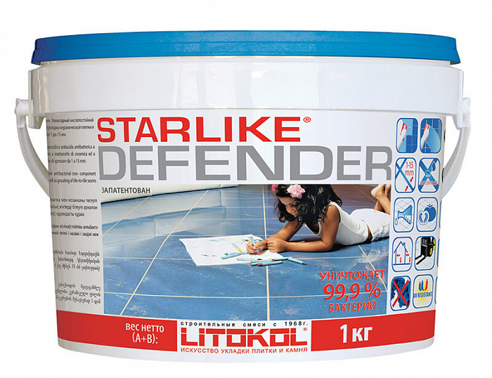 Антибактериальная эпоксидная затирка Litokol STARLIKE DEFENDER С.290 Travertino