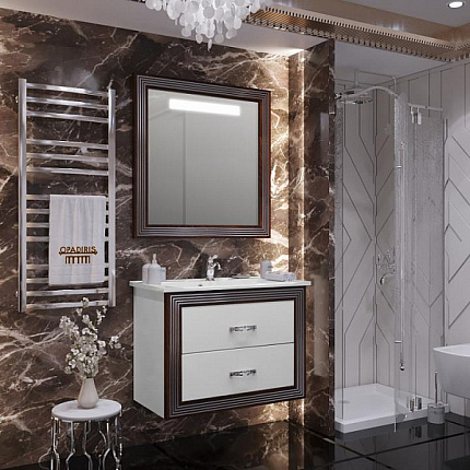 Мебель для ванной Карат 80 Белый/серебро Opadiris