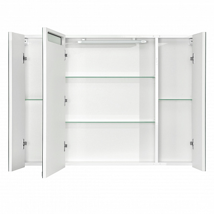 Зеркальный шкаф Aquaton Мадрид 100 со светильником белый