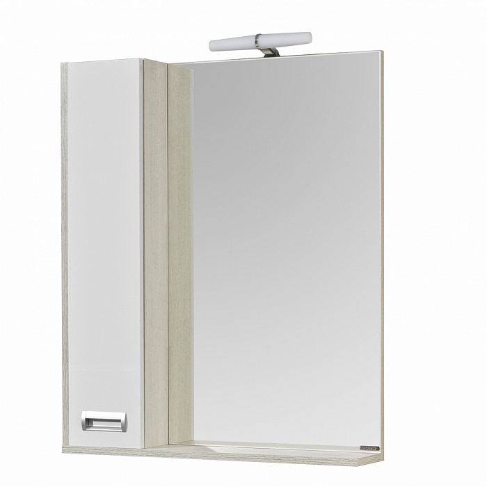 Зеркальный шкаф Aquaton Бекка PRO 70 белый, дуб сомерсет